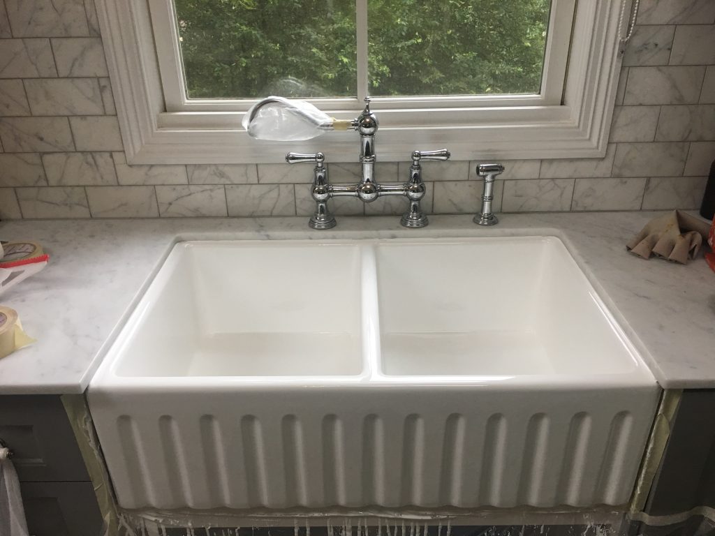 Resurfaced ceramic sink